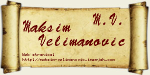 Maksim Velimanović vizit kartica